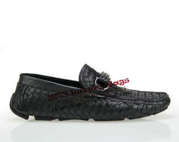 Salvatore Ferragamo Weave Leather Men Shoe FL0315 Black