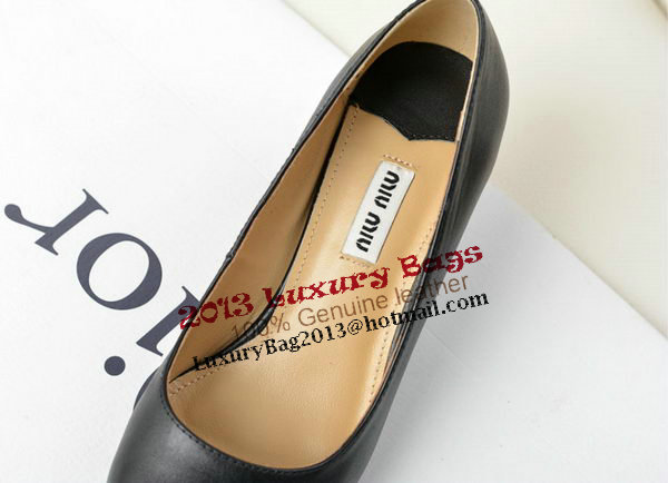 miu miu Sheepskin Leather Point-Toe Pumps MM2124 Black