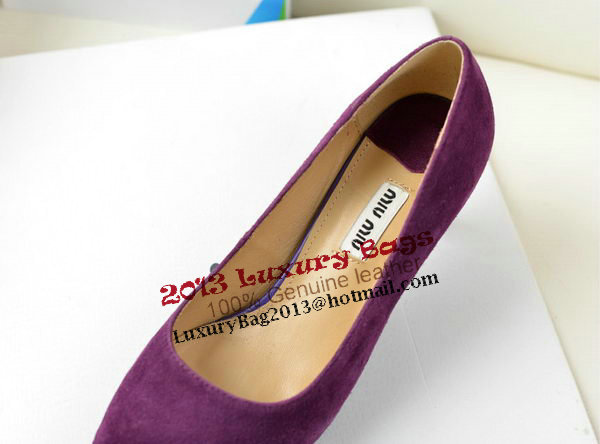 miu miu Sheepskin Leather Point-Toe Pumps MM2124 Purple