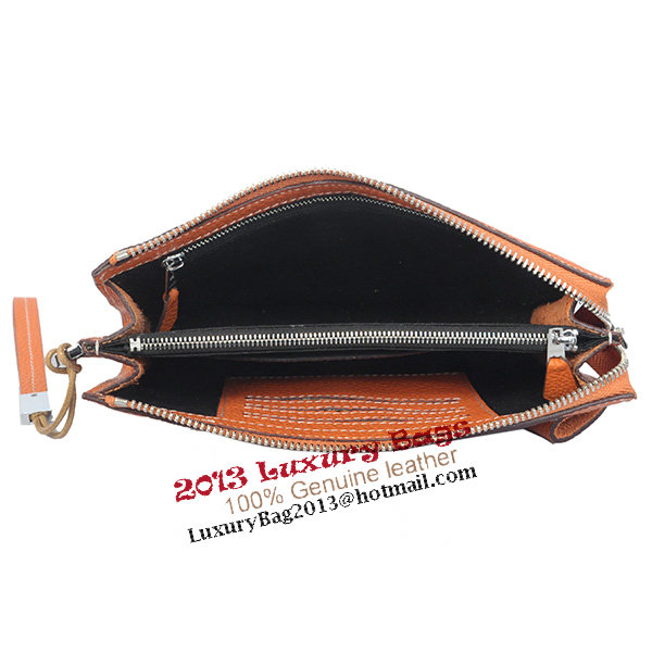 Hermes Grainy Leather Clutch H5809 Wheat