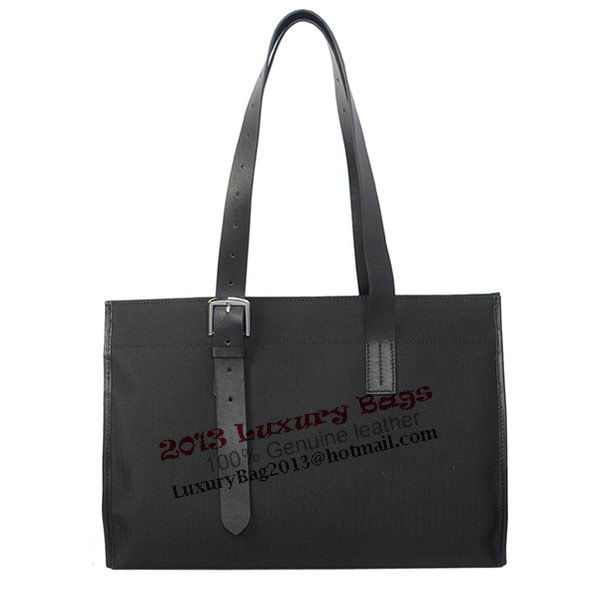 Hermes Shoulder Bag Canvas & Leather H1674B Black