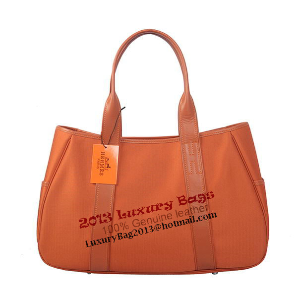 Hermes Tote Bag Canvas & Leather H1035 Orange