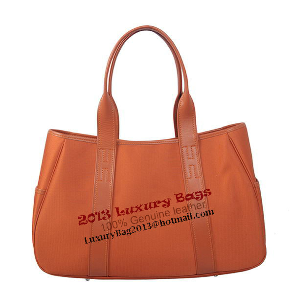 Hermes Tote Bag Canvas & Leather H1035 Orange