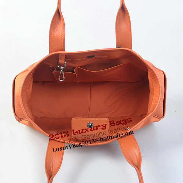 Hermes Tote Bag Canvas & Leather H1035 Orange