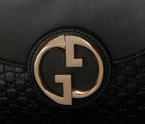 Gucci Black pearl leather Chain Shoulder Bag 336746