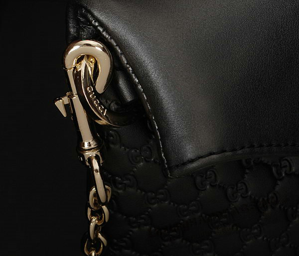 Gucci Black pearl leather Chain Shoulder Bag 336746