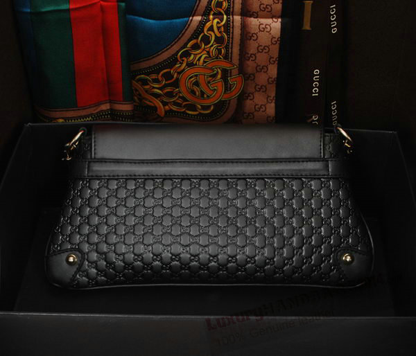 Gucci Black pearl leather Chain Shoulder Bag 336747