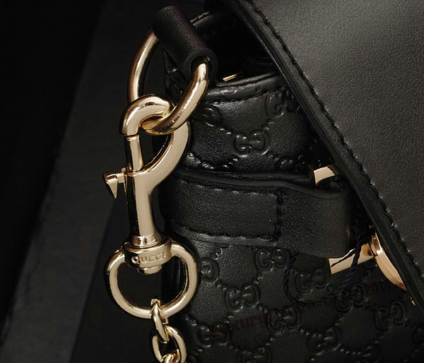 Gucci Black pearl leather Chain Shoulder Bag 336747