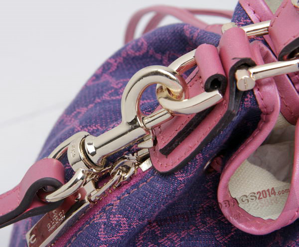 Gucci GG Drawstring Sling Shoulder Handbag 197019 Rose With Purple