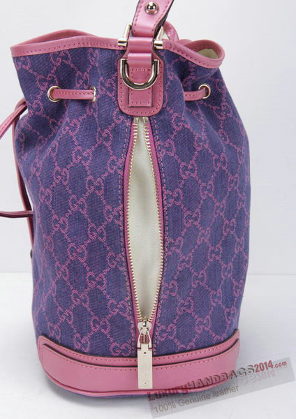 Gucci GG Drawstring Sling Shoulder Handbag 197019 Rose With Purple