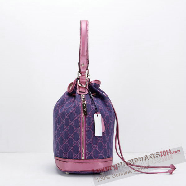 Gucci GG Drawstring Sling Shoulder Handbag 197019 Rose With Purple