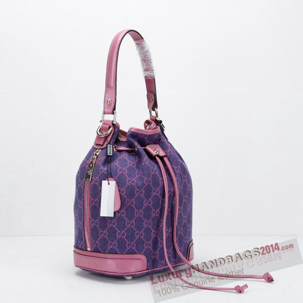 Gucci GG Drawstring Sling Shoulder Handbag 197019 Rose With Purple