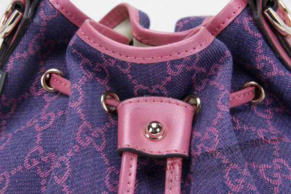 Gucci GG Drawstring Sling Shoulder Handbag 197019 Rose With Purple