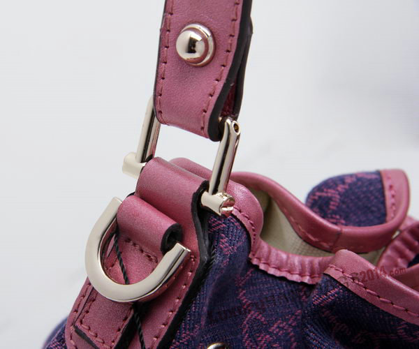 Gucci GG Drawstring Sling Shoulder Handbag 197019 Rose With Purple