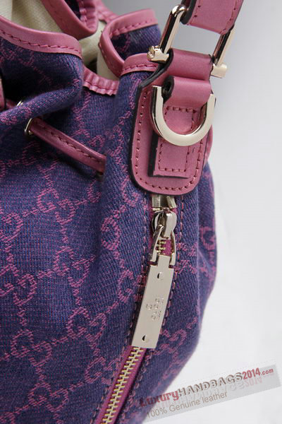 Gucci GG Drawstring Sling Shoulder Handbag 197019 Rose With Purple
