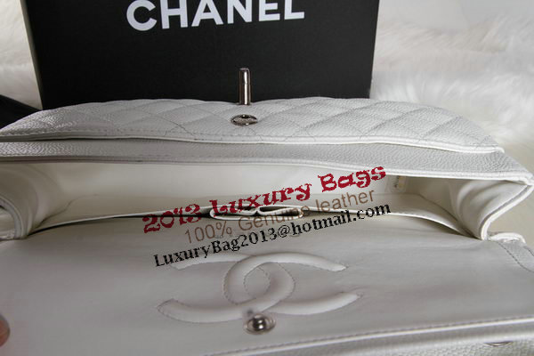 Chanel A1112 2.55 Series Flap Bag Original Caviar Leather White