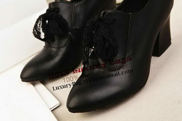 Chanel Ankle Boot Sheepskin Leather CH2601 Black