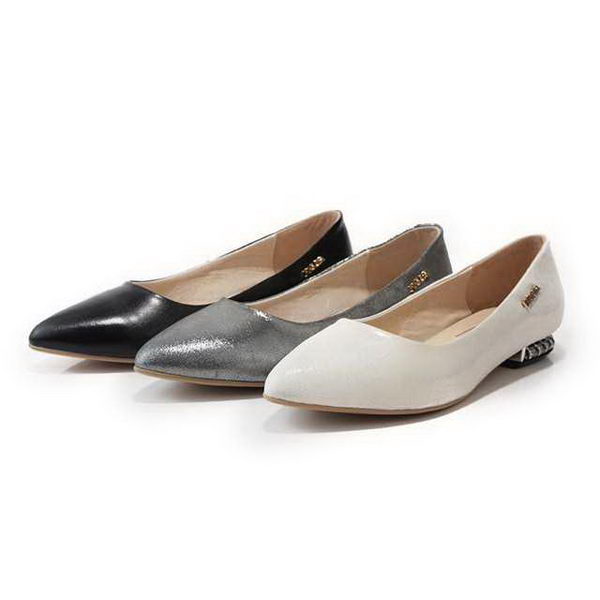 PRADA Flat Cafl Leather PD0475 Black&Silver&White