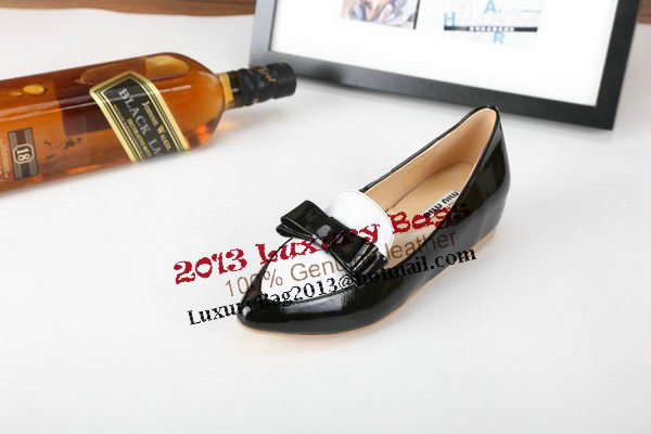 miu miu Flat in Patent Leather MM5101 Black&White