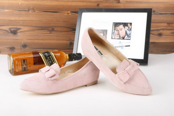 miu miu Flat in Suede Leather MM5102 Pink