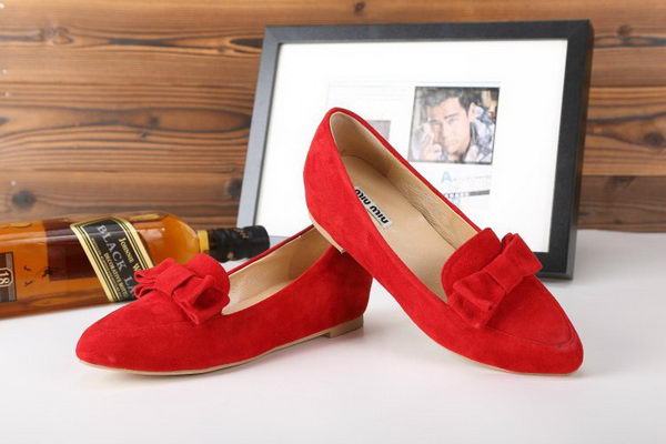 miu miu Flat in Suede Leather MM5102 Red