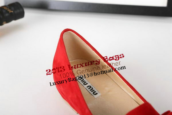 miu miu Flat in Suede Leather MM5102 Red