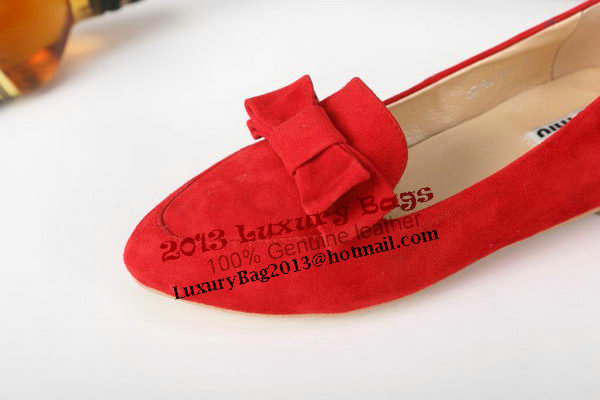 miu miu Flat in Suede Leather MM5102 Red