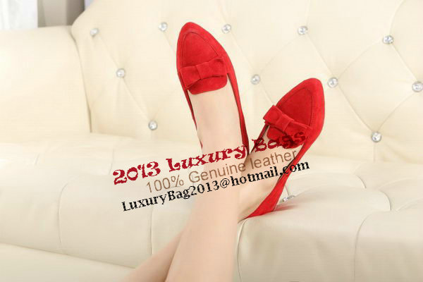 miu miu Flat in Suede Leather MM5102 Red