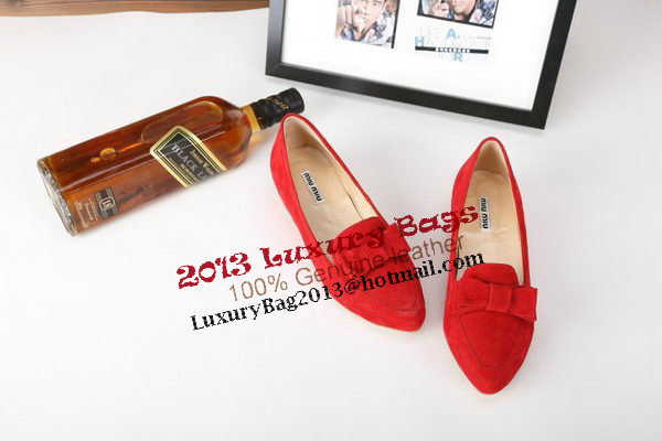 miu miu Flat in Suede Leather MM5102 Red