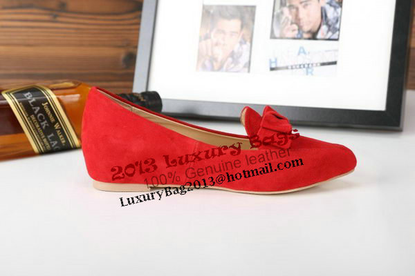 miu miu Flat in Suede Leather MM5102 Red