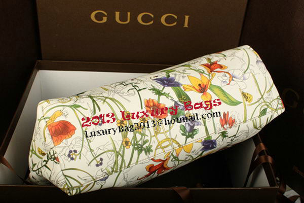 Gucci Diaper Flora Leather Tote Bag 155524 OffWhite