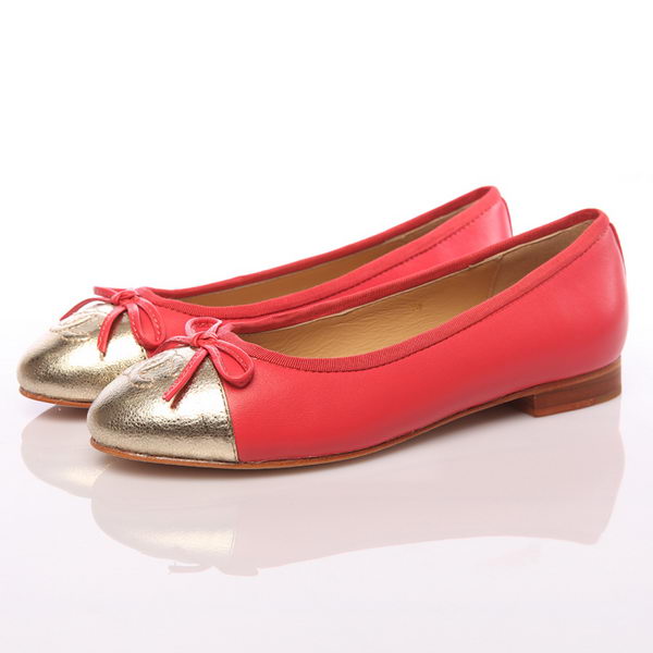 Chanel Iron Toe Ballet Flats in Sheepskin Leather CH0872 Red