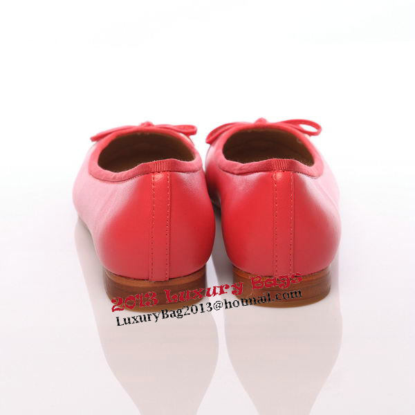 Chanel Iron Toe Ballet Flats in Sheepskin Leather CH0872 Red