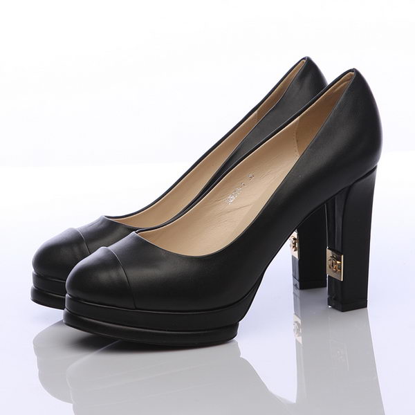 Chanel Pump in Calf Leather 100mm Heel CH0870 Black
