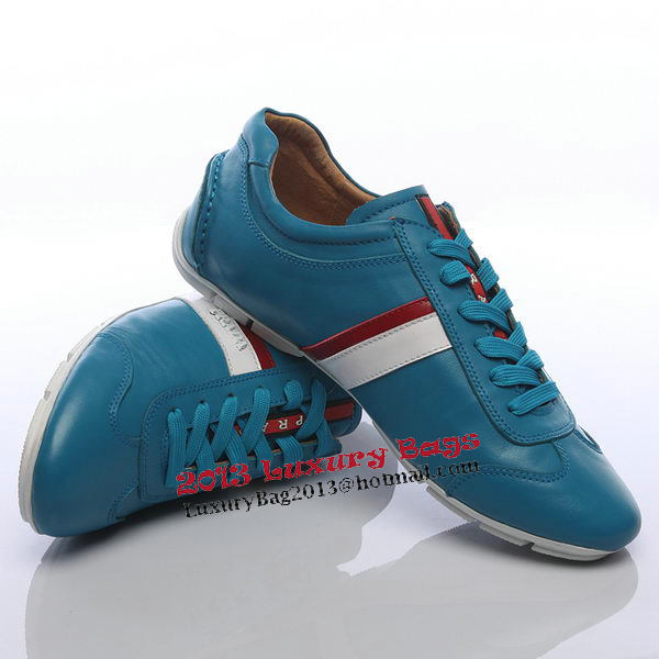 Prada Calf Leather Men Shoe PD311 Blue