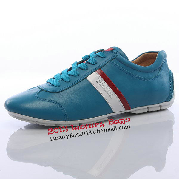 Prada Calf Leather Men Shoe PD311 Blue