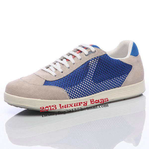 Prada Suede Leather Men Shoe PD305 Blue