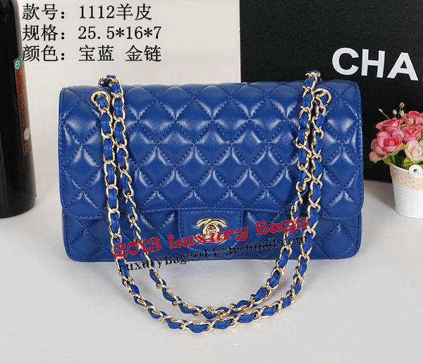 Chanel 2.55 Series Classic Flap Bag 1112 RoyalBlue Sheepskin Leather Gold