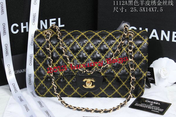 Chanel 2.55 Series Classic Flap Bag 1112A Sheepskin Leather Gold