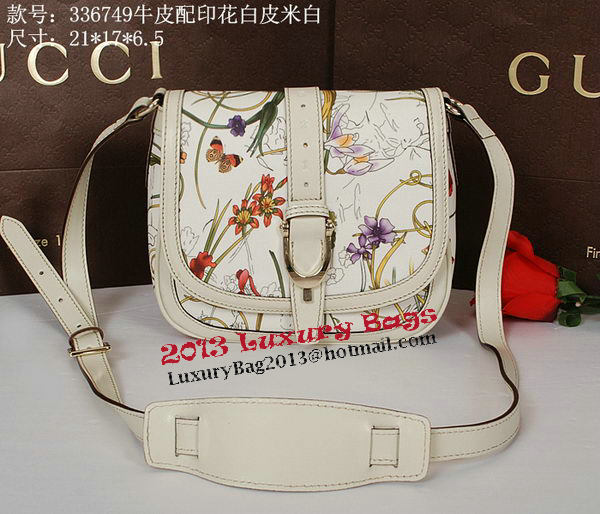 Gucci Nice Flora Leather Shoulder Bag 336749