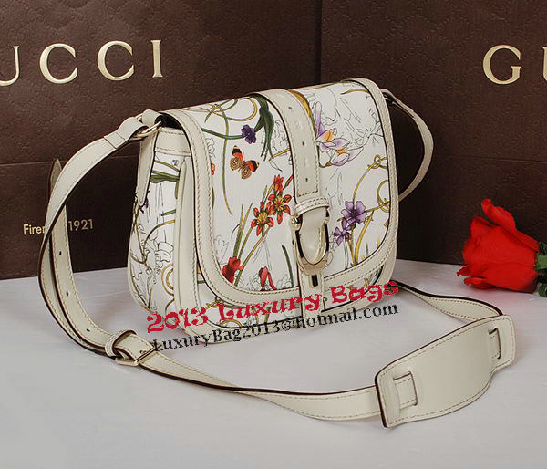 Gucci Nice Flora Leather Shoulder Bag 336749