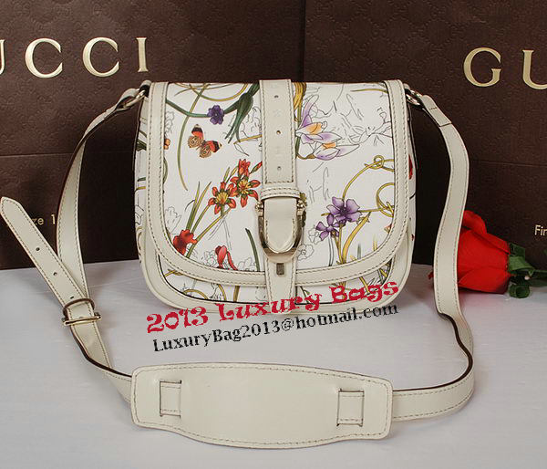 Gucci Nice Flora Leather Shoulder Bag 336749