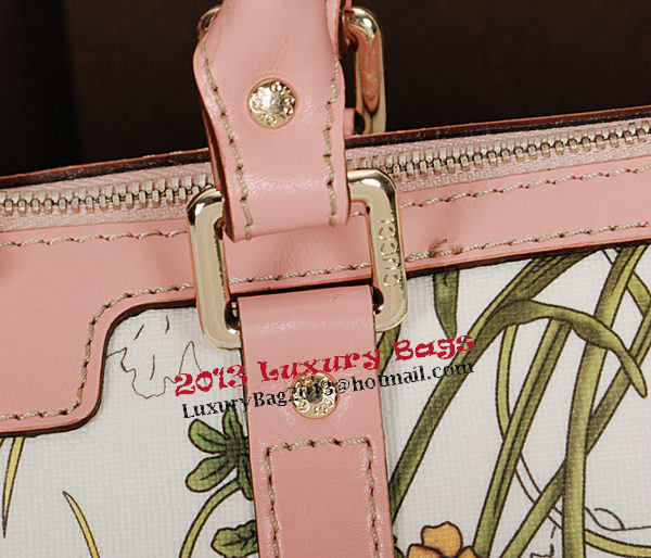 Gucci Vintage Web Flora Leather Medium Top Handle Bag 257341