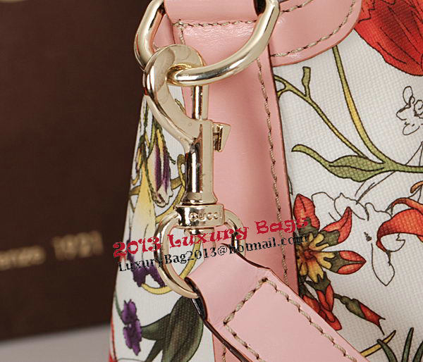 Gucci Vintage Web Flora Leather Medium Top Handle Bag 257341