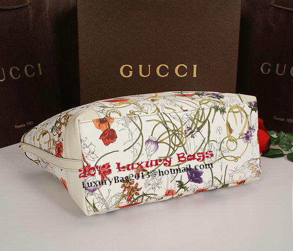 Gucci Shiny GG Flora Leather Medium Tote Bag 247209