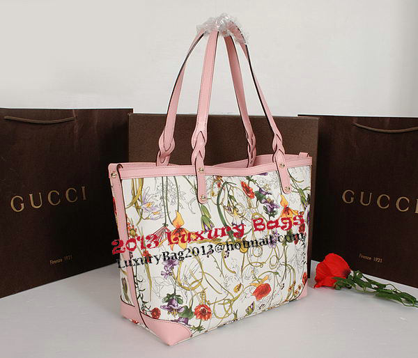 Gucci Shiny GG Flora Leather Medium Tote Bag 247209