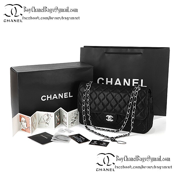 Chanel Classic Flap Bag 2.55 Series Original Grain Leather CHA1112 Black