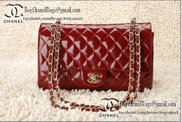 Chanel Classic Flap Bag 2.55 Series Patent Leather CHA1112 Burgundy