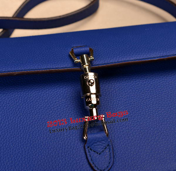 2014 Gucci Original Grainy Leather Shoulder Bag 335188 Blue