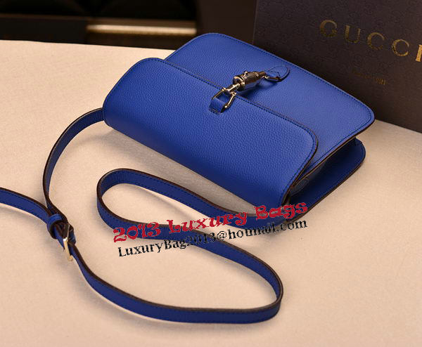 2014 Gucci Original Grainy Leather Shoulder Bag 335188 Blue